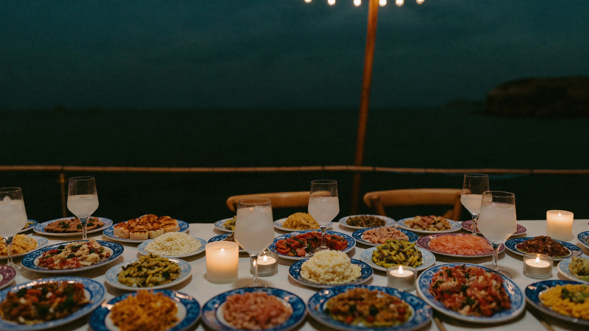 Gece meyhane sofrası, mezeler ve rakı